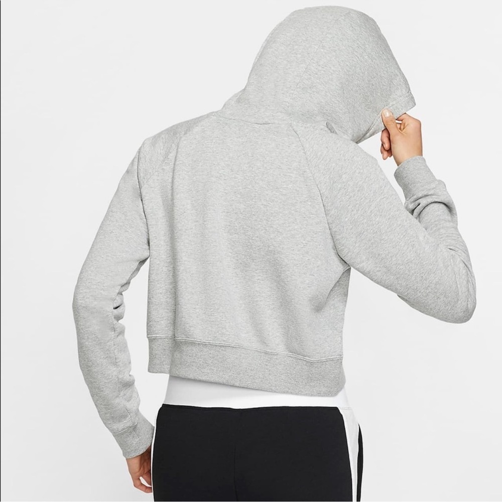 NIKE Essential Cropped Hoodie Ocean Blue Cotton Women’s XL - Picture 3 of 16